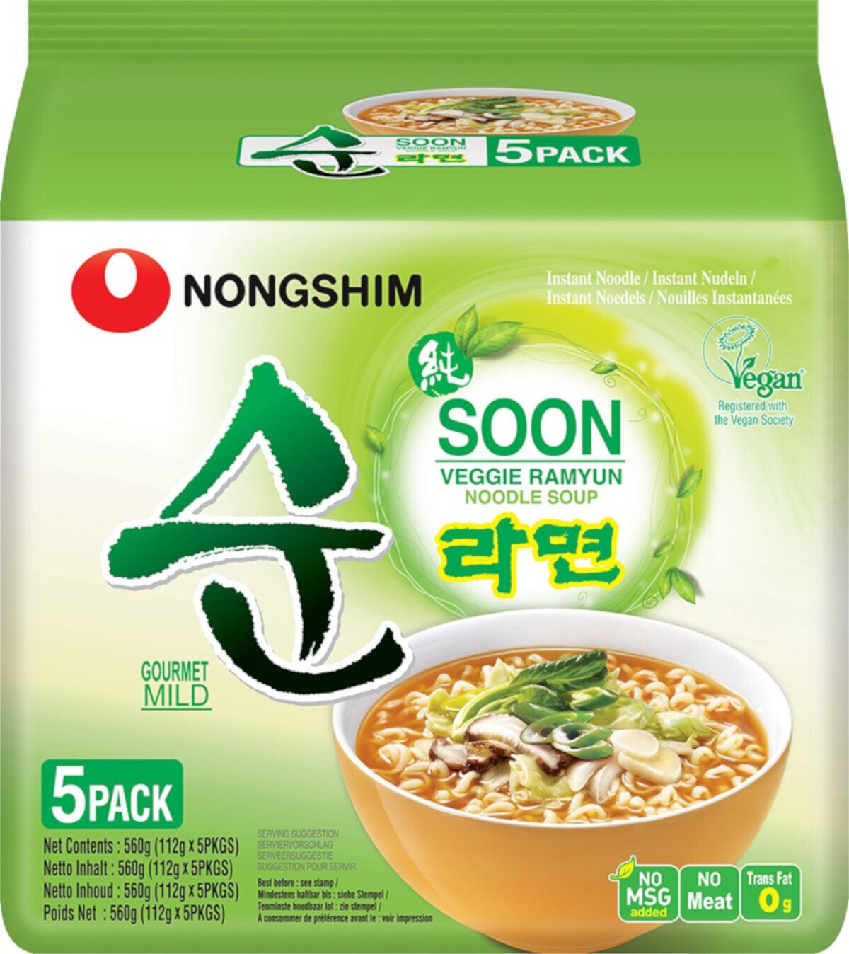 NONGSHIM Soon Veggie 5er Packet 560g